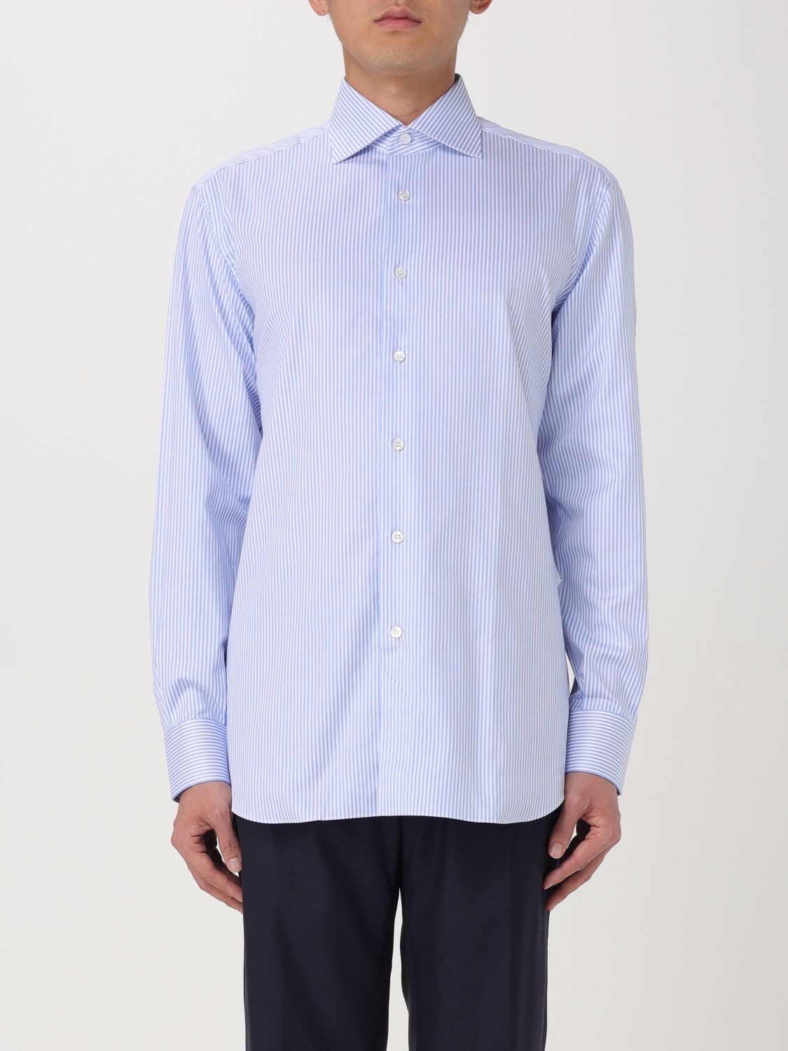 Shop Brioni Shirt  Men Color Blue In Blau