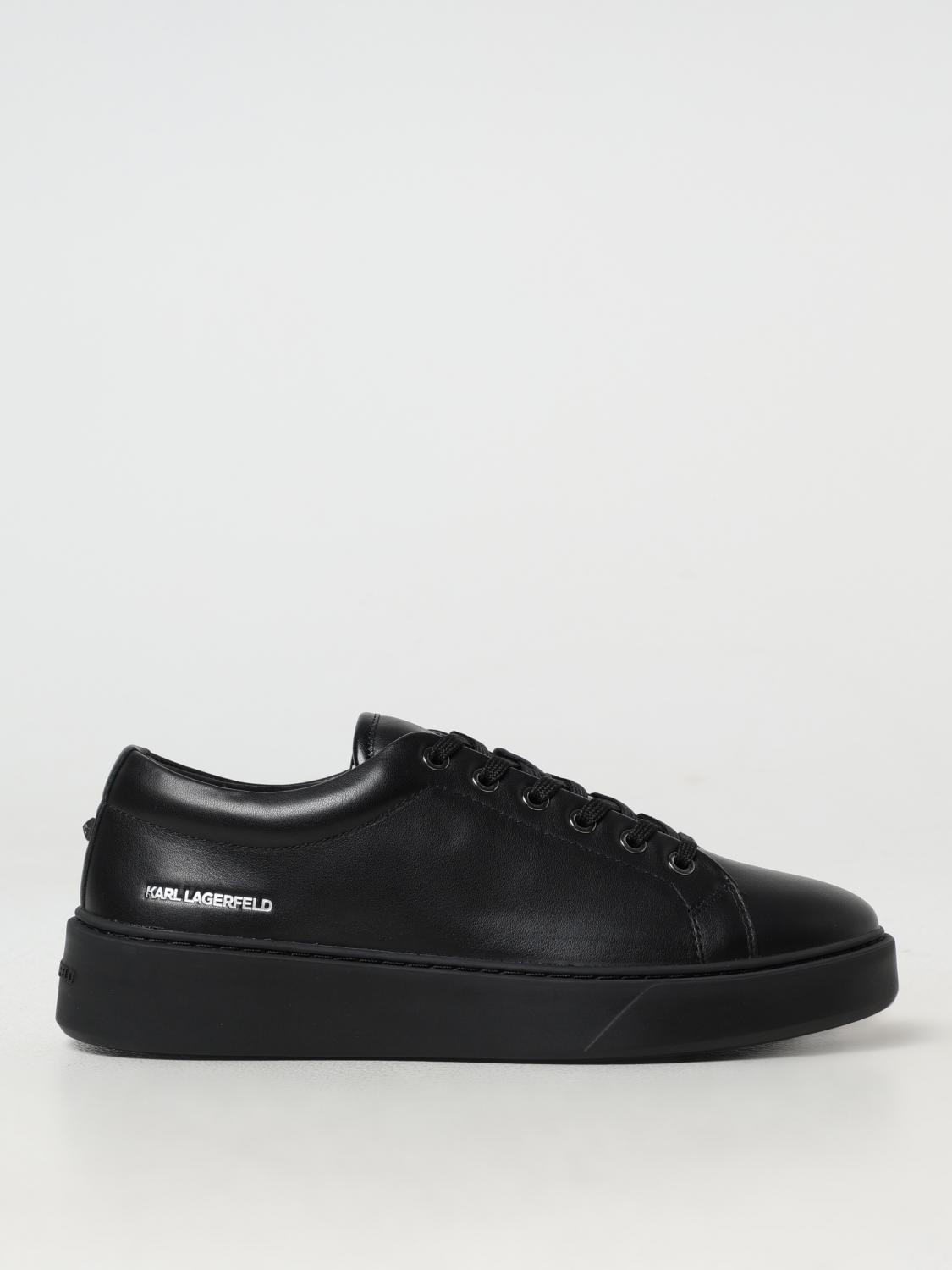 Karl Lagerfeld Man Sneakers Black Size 13 Leather In Schwarz