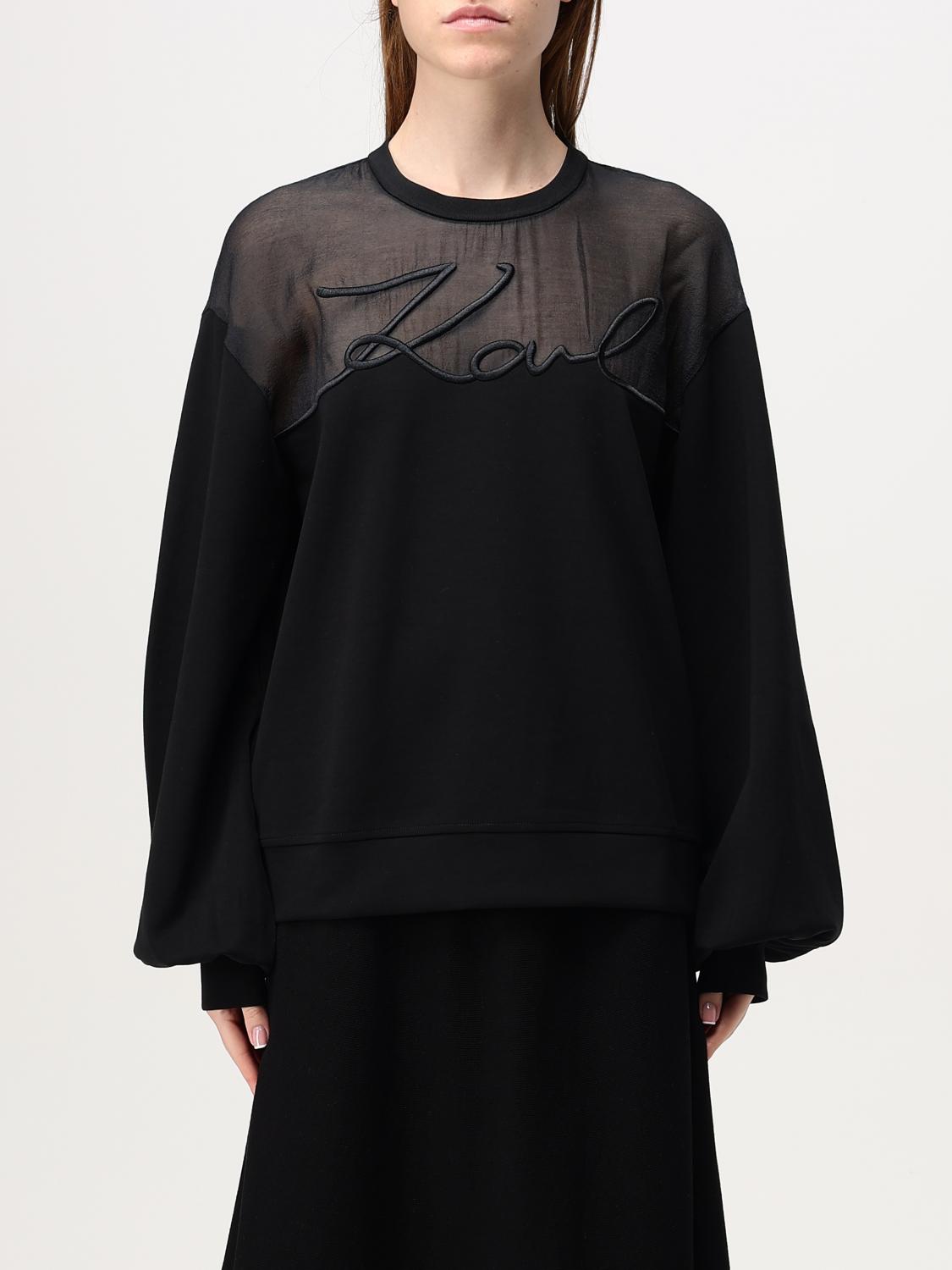Shop Karl Lagerfeld Sweatshirt Woman Color Black In Schwarz