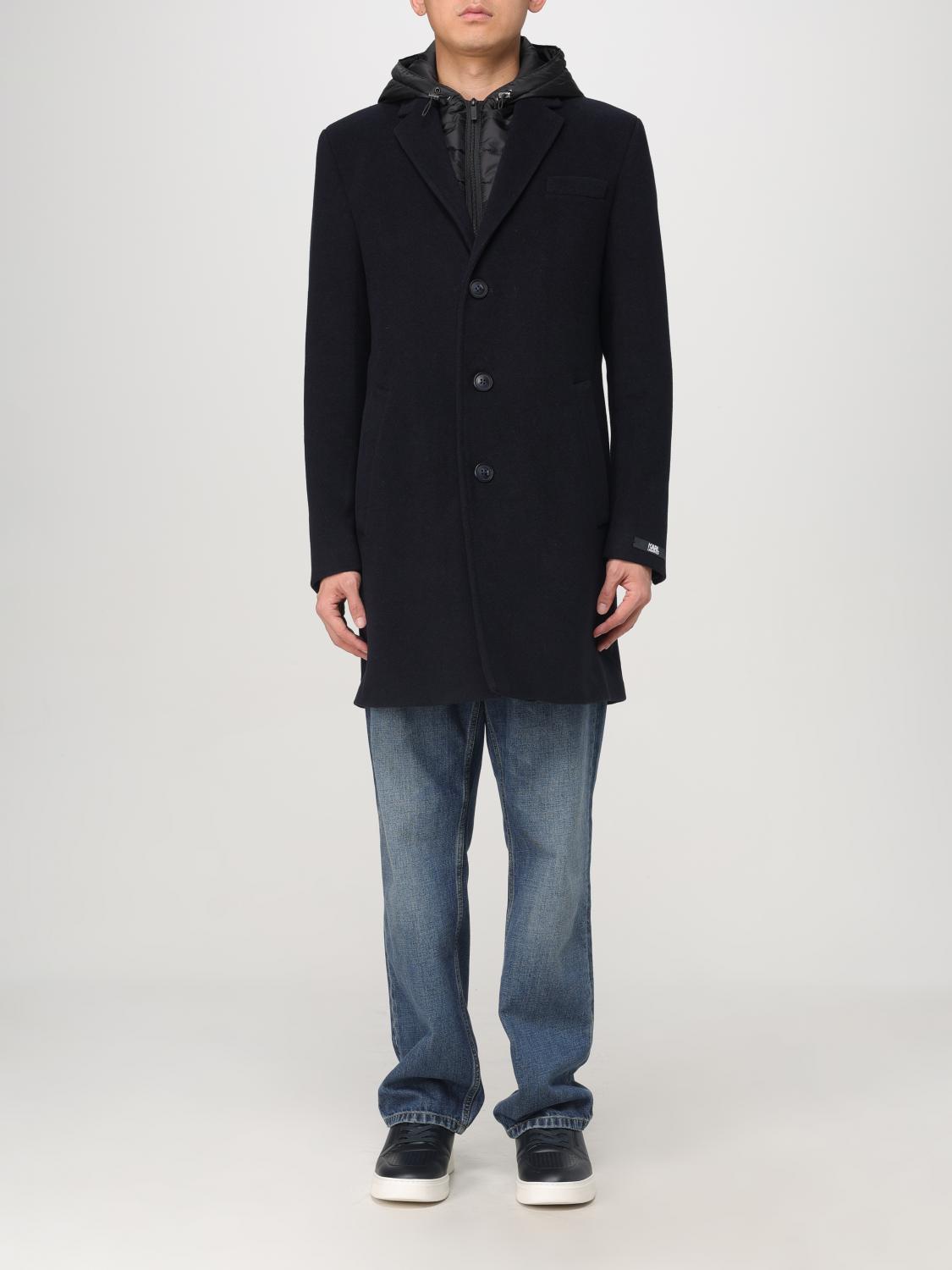 Karl Lagerfeld Trench Coat Men Color Blue In Blau