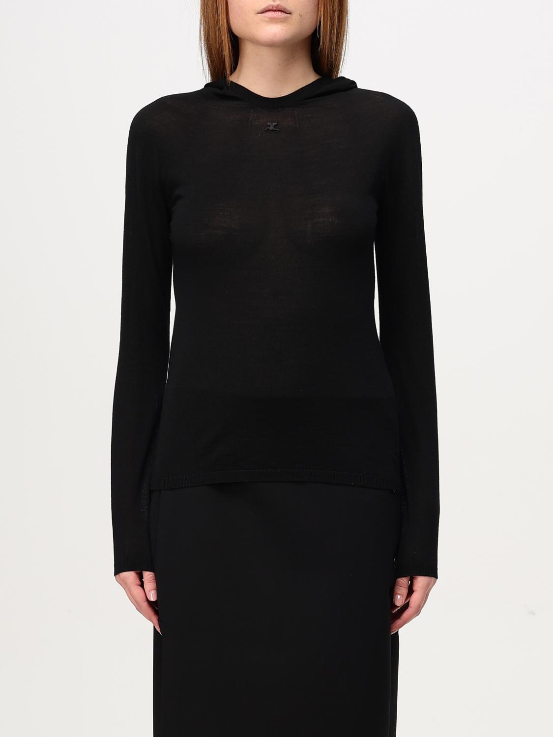 Shop Courrèges Sweater Woman Color Black In Schwarz