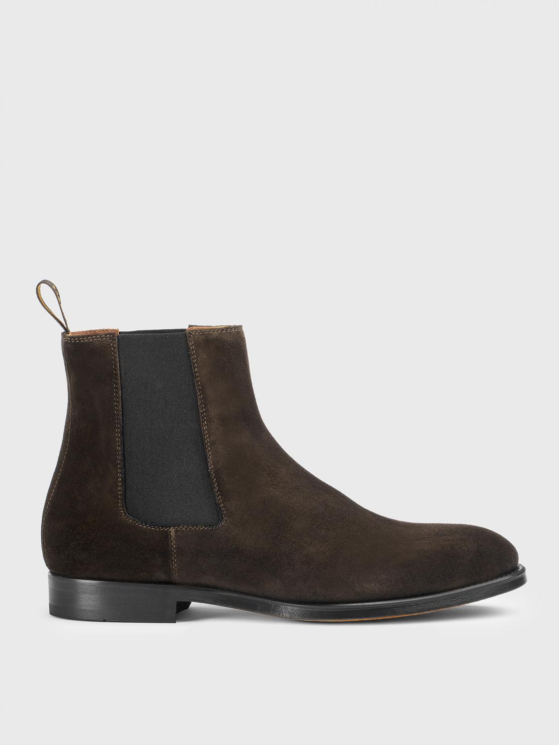 Doucal's Man Ankle Boots Dark Brown Size 8.5 Leather In Brown