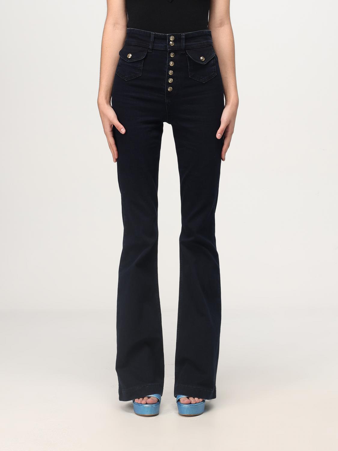 Versace Jeans Couture Pants  Woman Color Black In Schwarz
