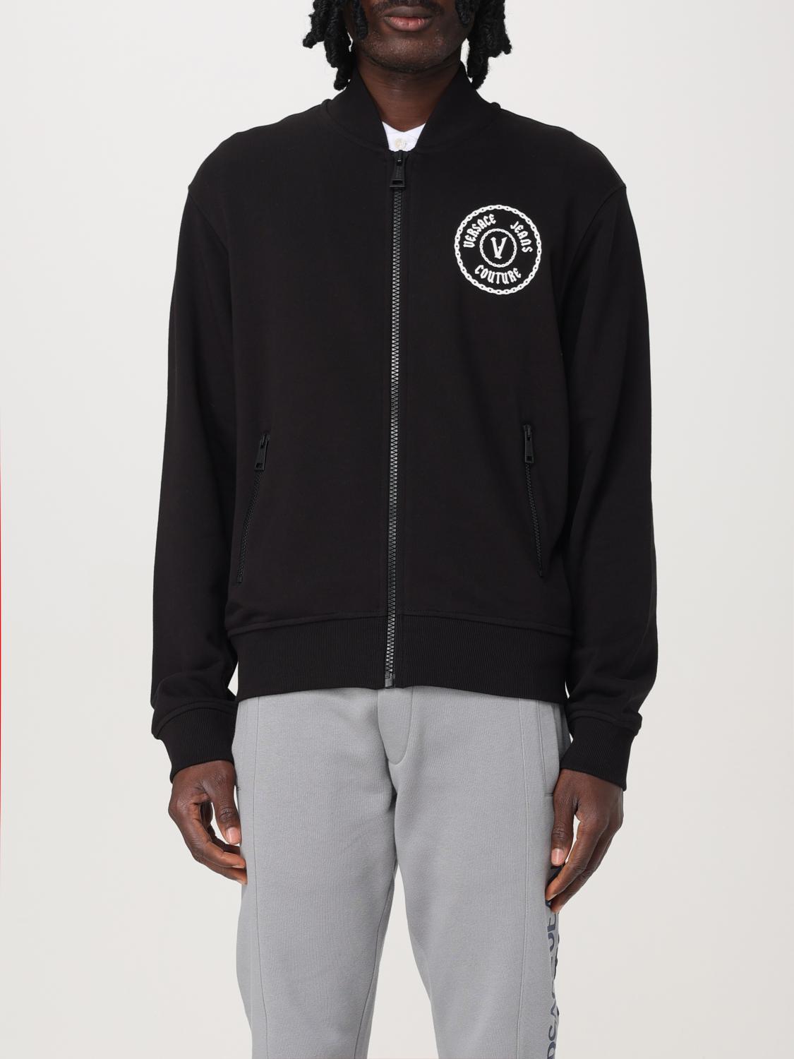 VERSACE VERSACE JEANS COUTURE Sweatshirt Men color Black　VERSACE JEANS COUTURE スウェットシャツ メンズ カラー ブラック