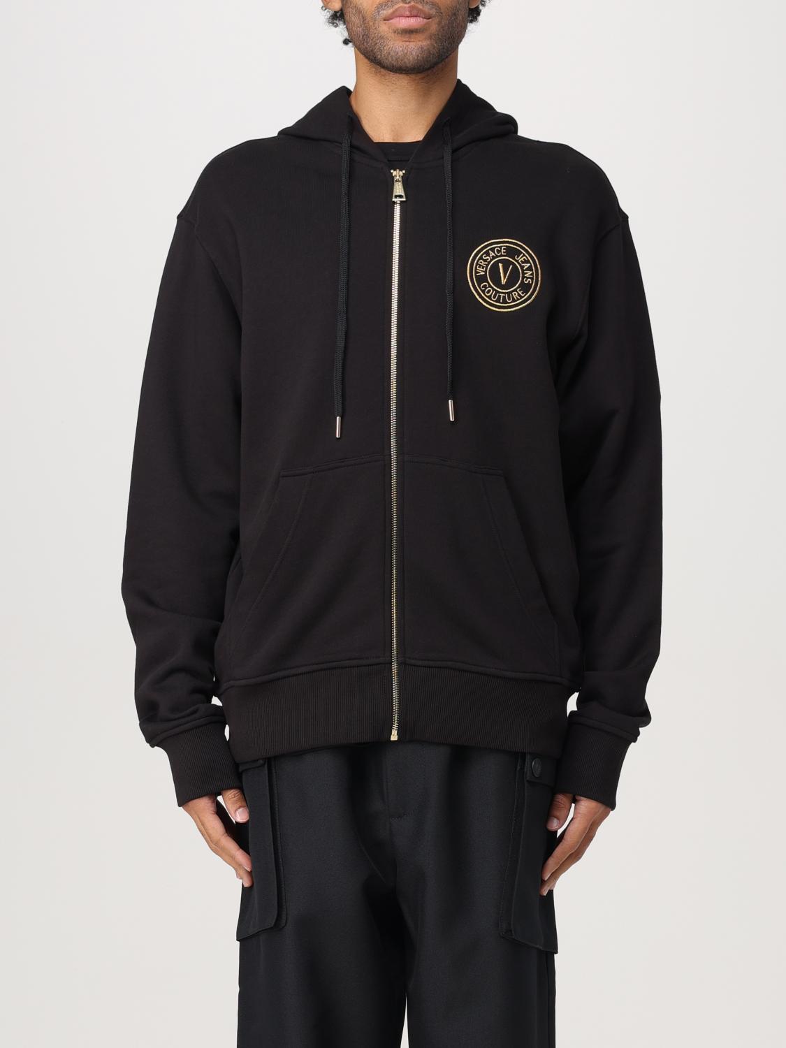 VERSACE VERSACE JEANS COUTURE Sweatshirt Men color Black　VERSACE JEANS COUTURE スウェットシャツ メンズ カラー ブラック