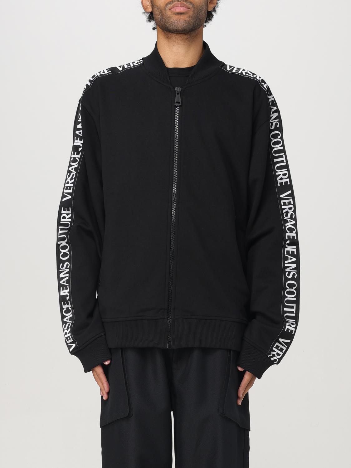 VERSACE VERSACE JEANS COUTURE Sweatshirt Men color Black　VERSACE JEANS COUTURE スウェットシャツ メンズ カラー ブラック