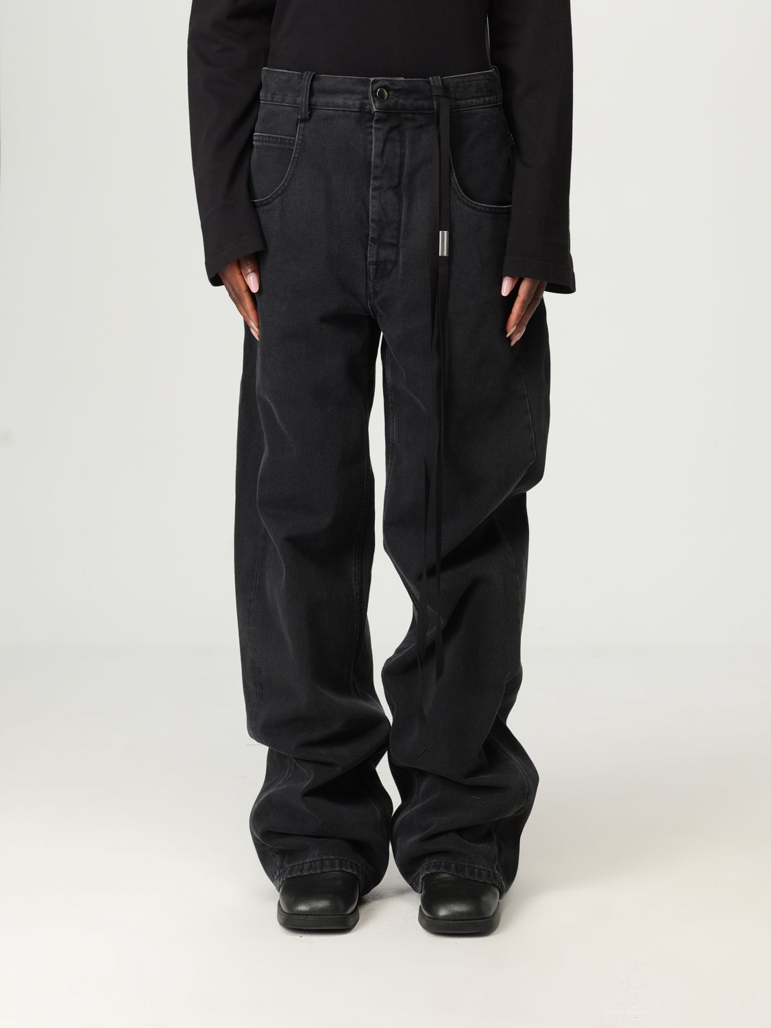 Ann Demeulemeester Jeans Woman Color Grey In Black