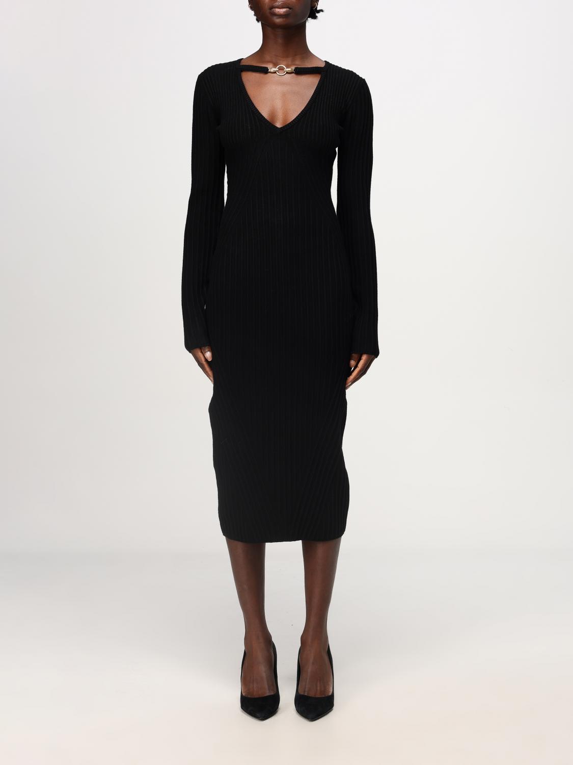 Shop Just Cavalli Dress Woman Color Black In Schwarz