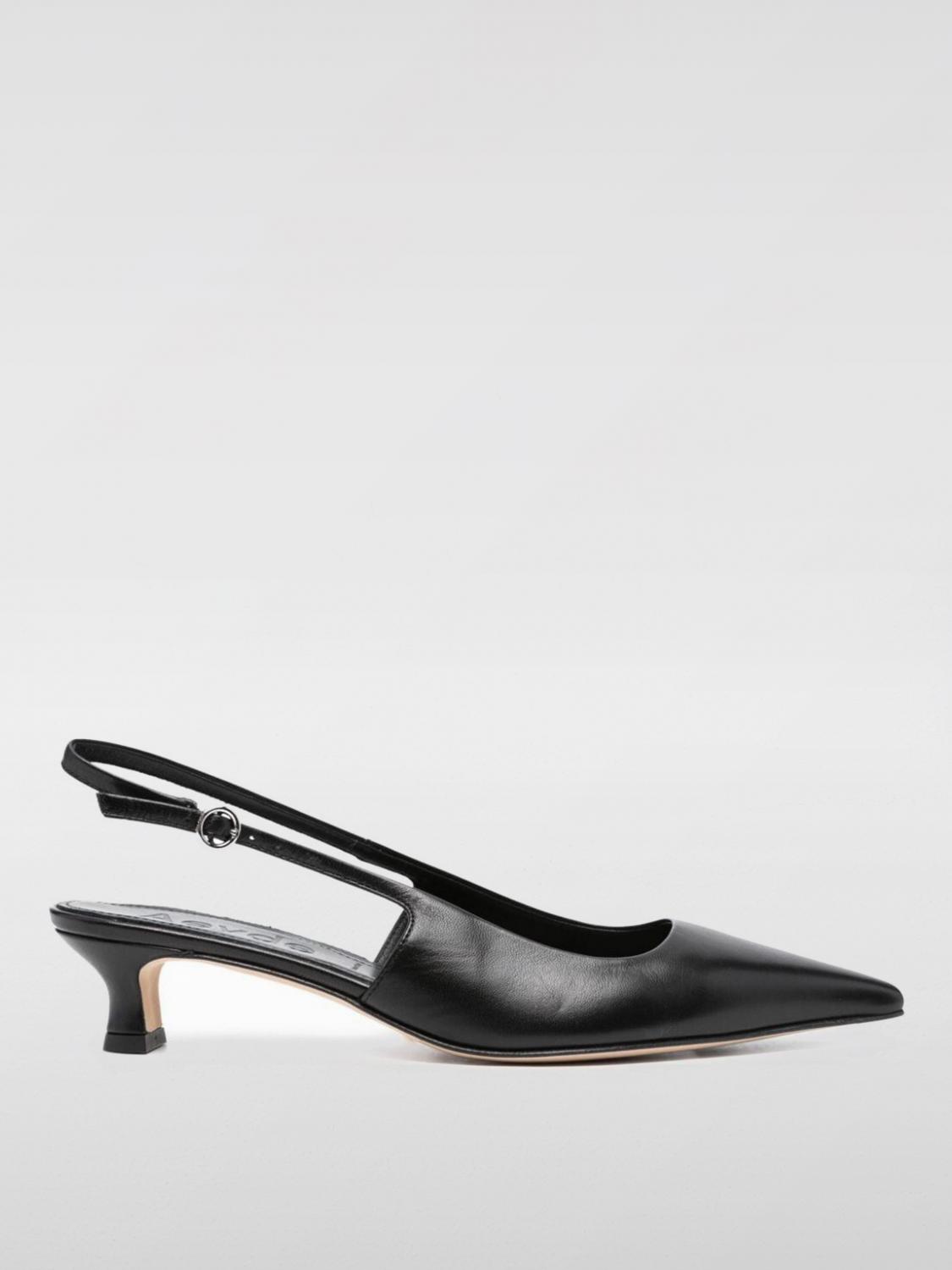 Aeyde Catrina Leather Kitten-heel Slingback Pumps In Schwarz