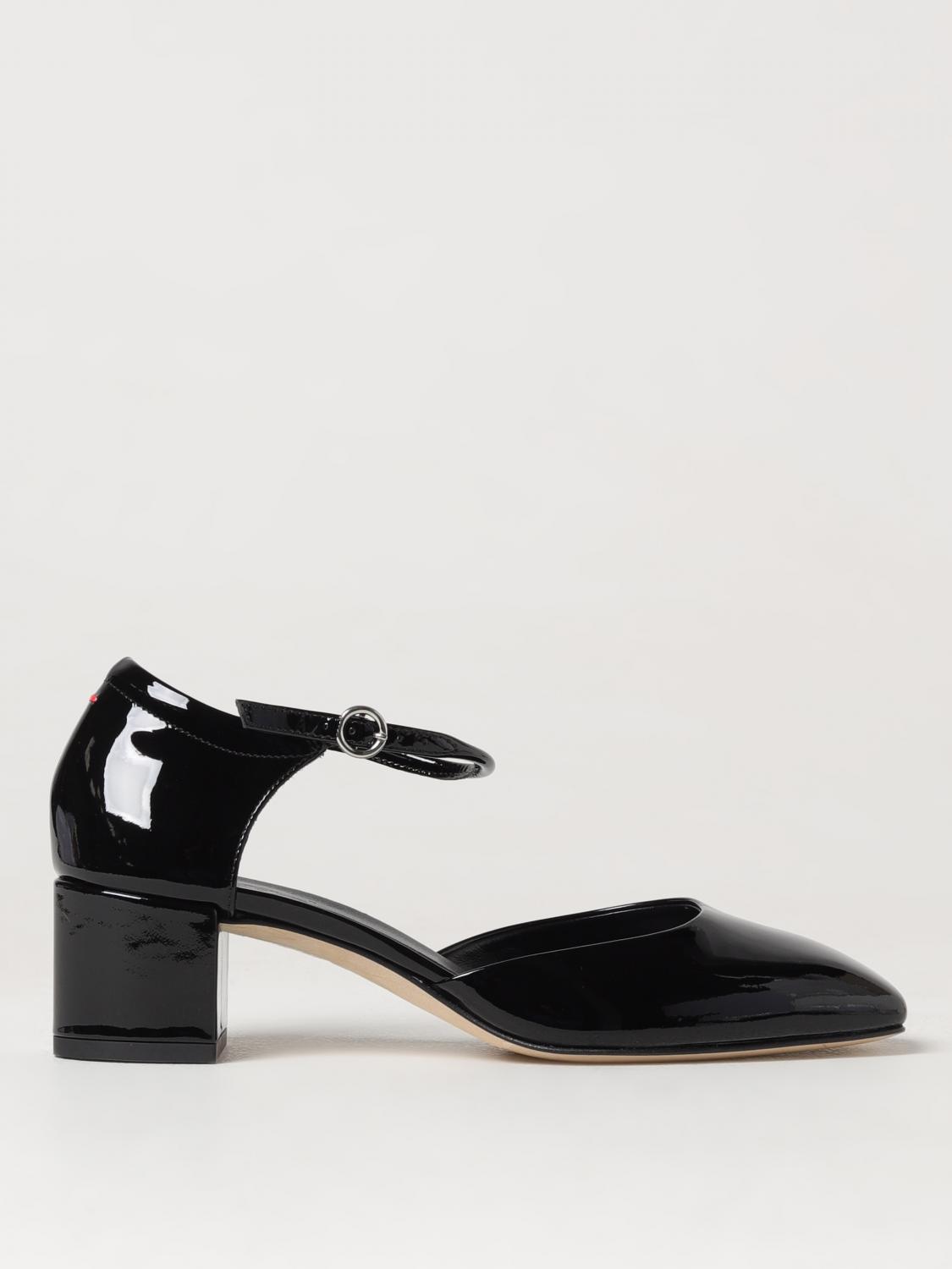 Aeyde Black Magda Leather Mary-jane Heels In Schwarz