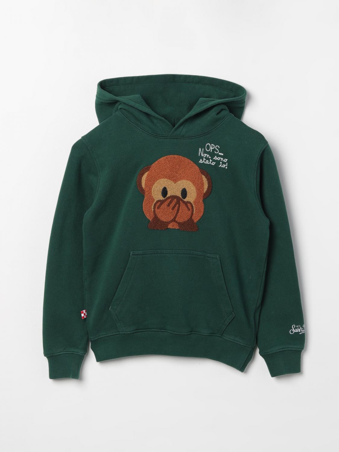 Mc2 Saint Barth Boy Hooded Fleece Sweater In Weiss