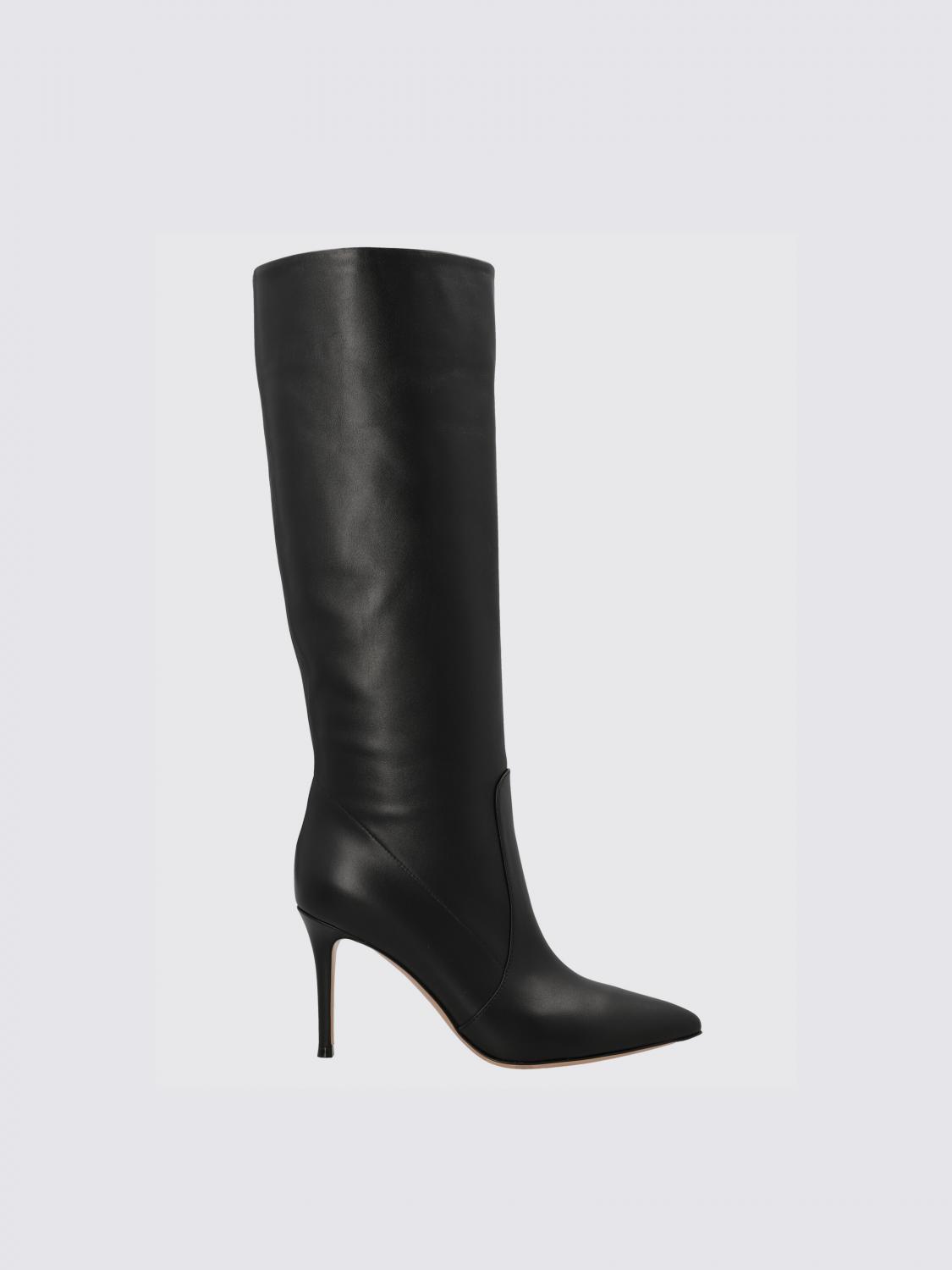 Gianvito Rossi 85mm Hansen Cuissard Pointed-toe Boots In Schwarz