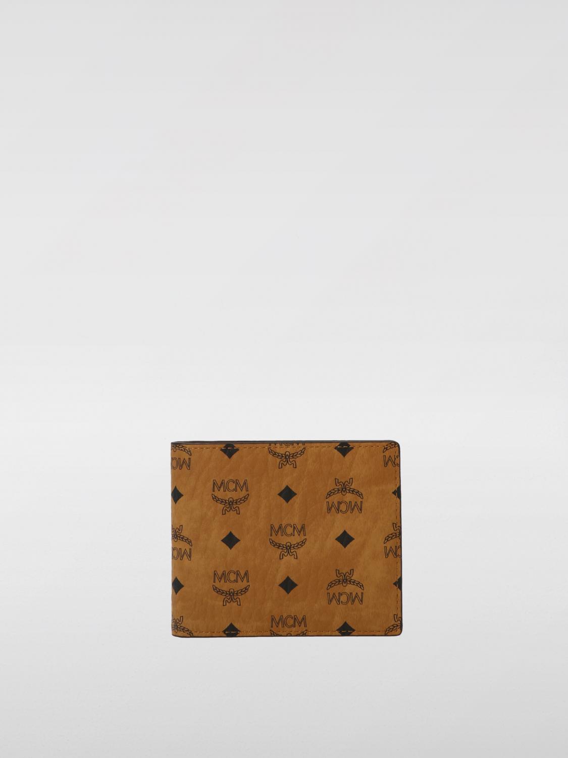 Mcm Bifold Wallet With Card Case In Visetos Original In 棕色