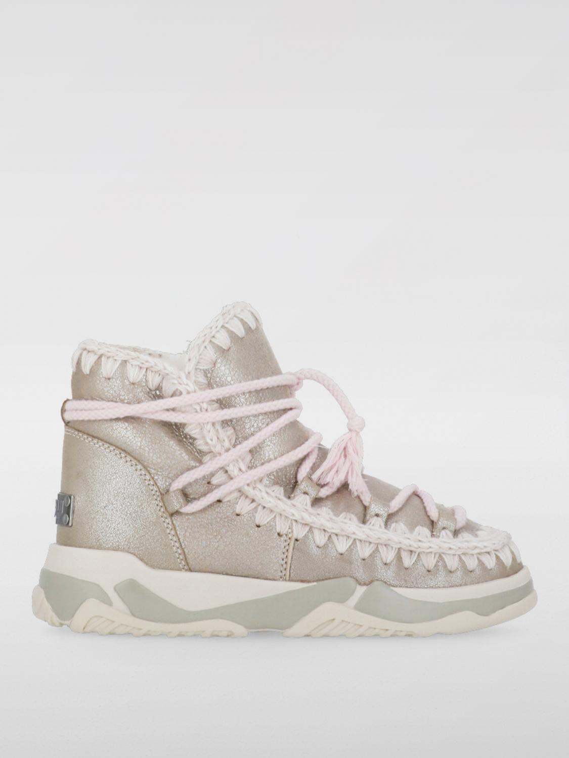 Mou Trainer 2 Scoobidoo Lace Ankle Boots In Beige