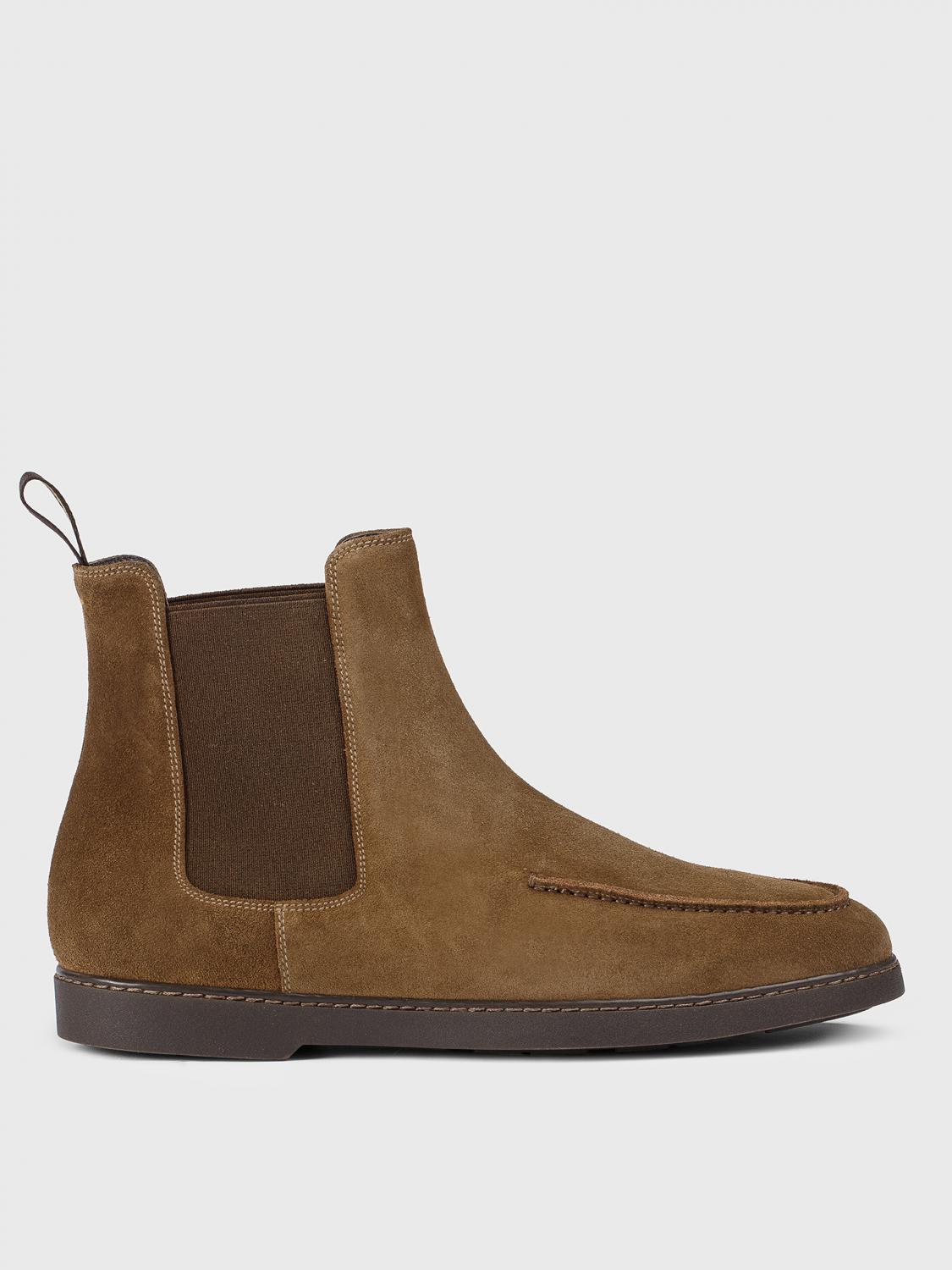 Doucal's Man Ankle Boots Camel Size 9 Leather In Braun