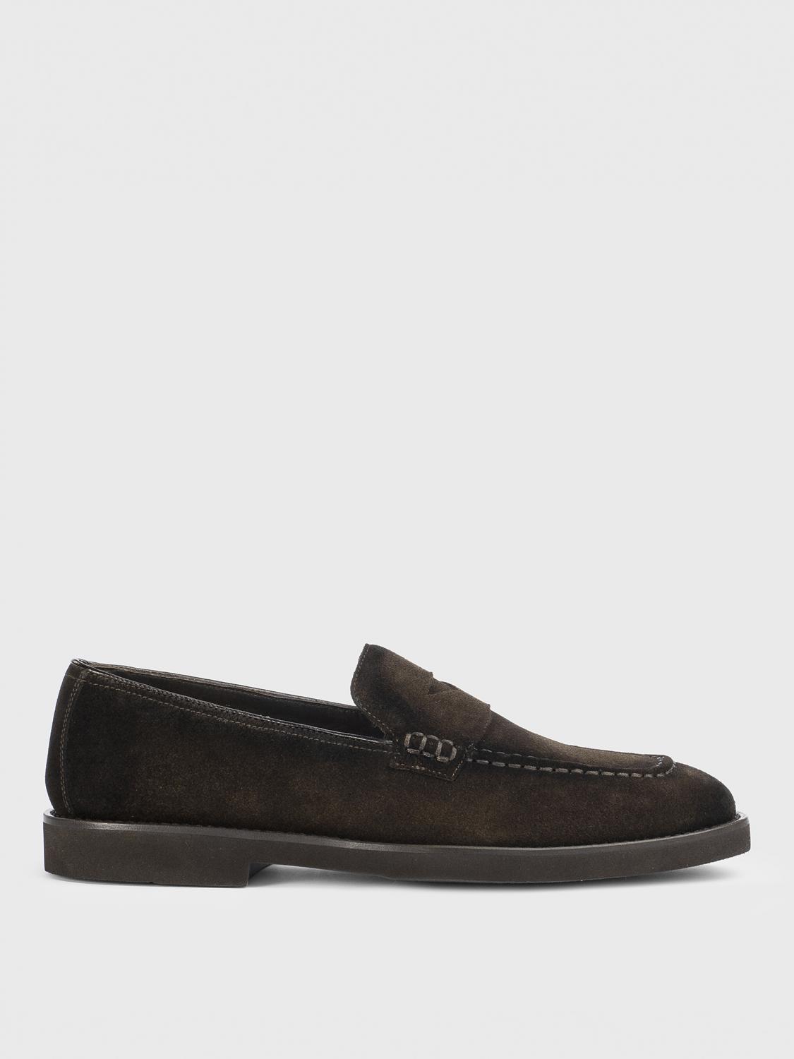 Doucal's Brown Suede Loafers With Timeless Elegance In Brown