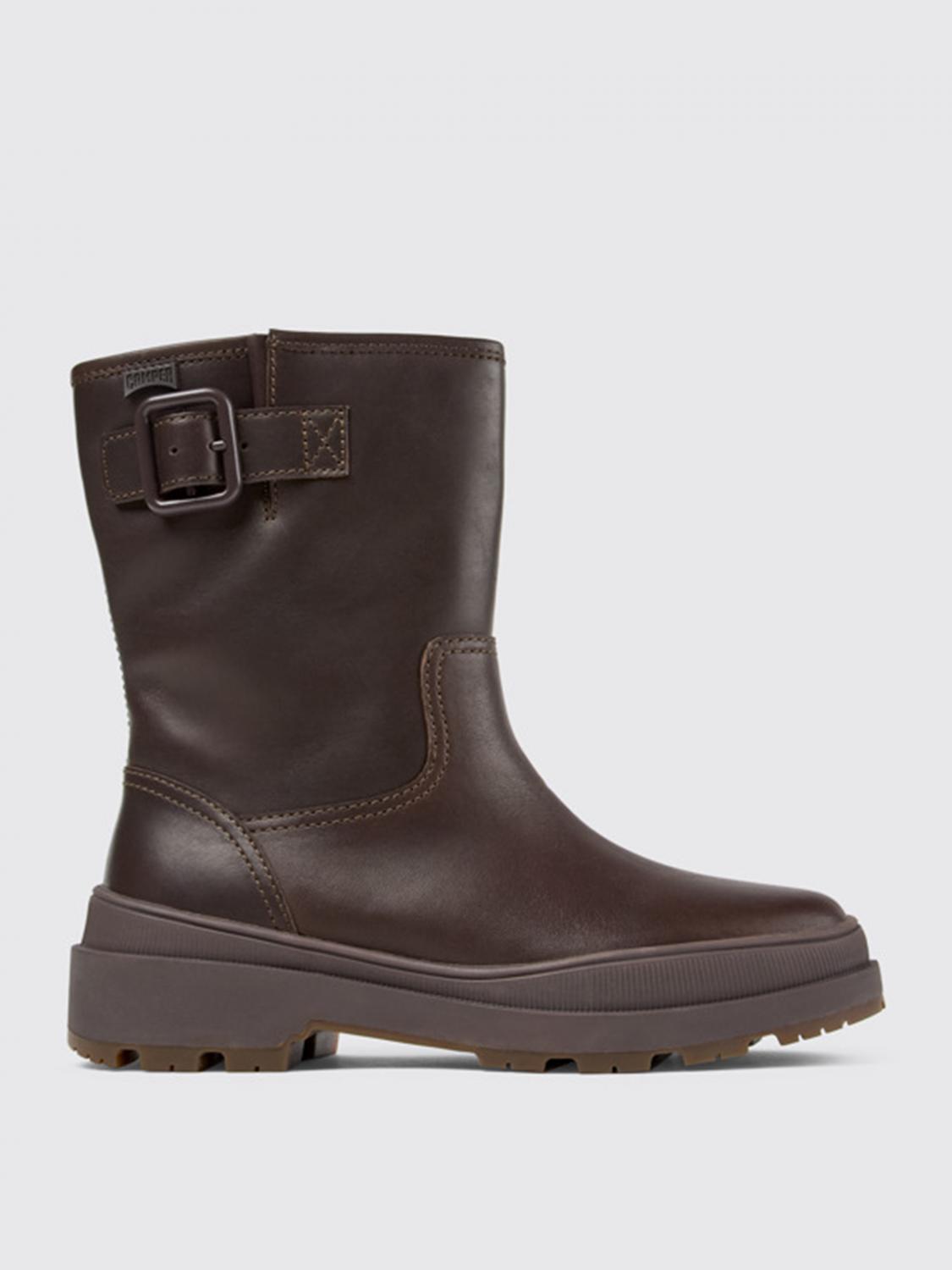 Camper Brutus Trek Leather Ankle Boots In Braun