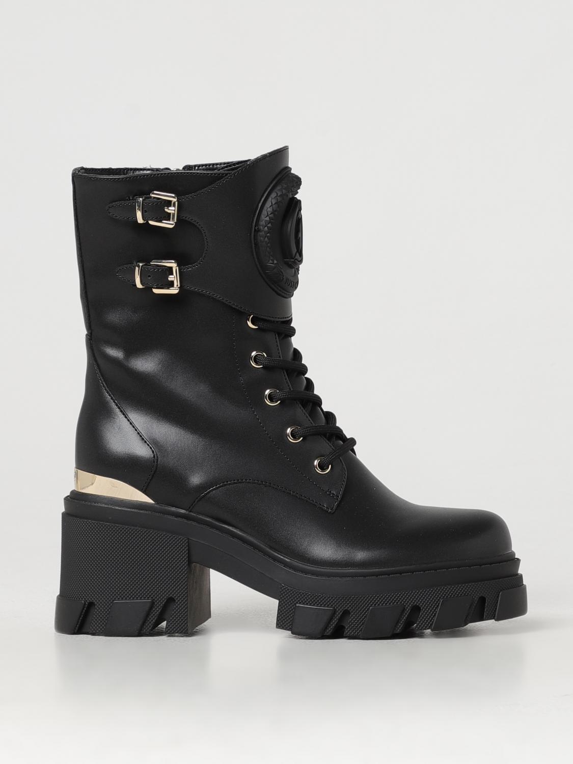 Just Cavalli Flat Ankle Boots Woman Color Black In Schwarz