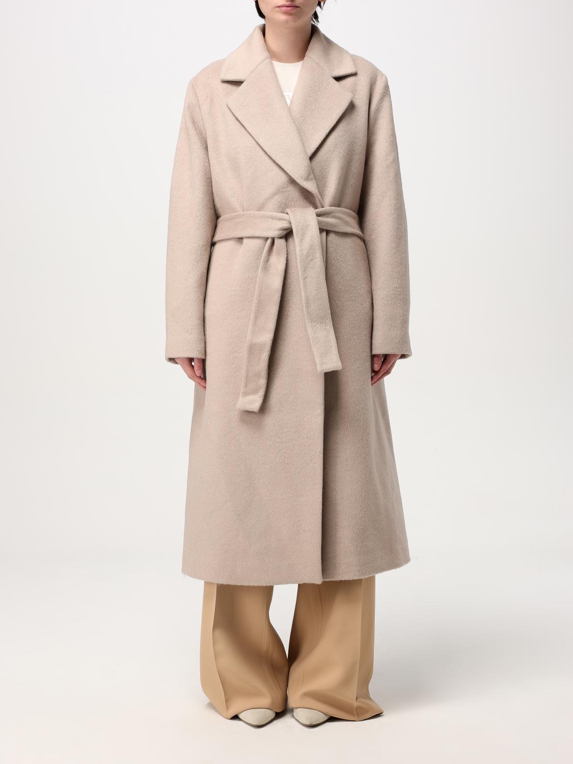 Shop Armani Exchange Coat Woman Color Beige