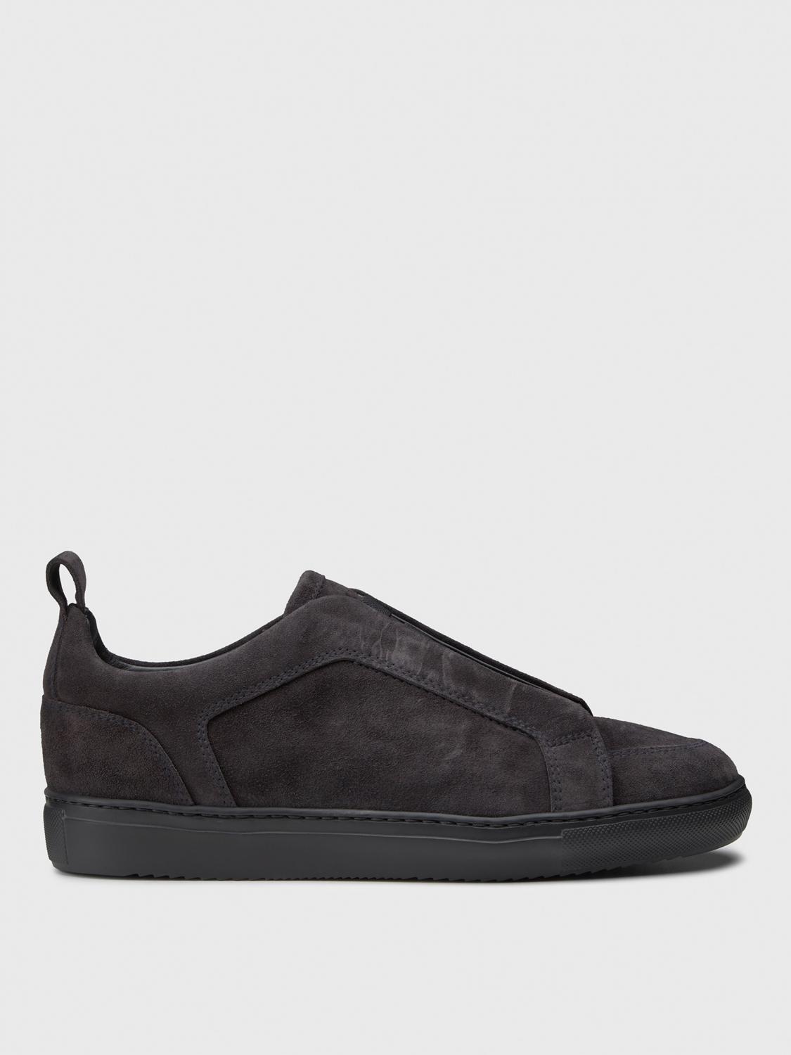 Doucal's Man Sneakers Midnight Blue Size 7 Leather In Grau