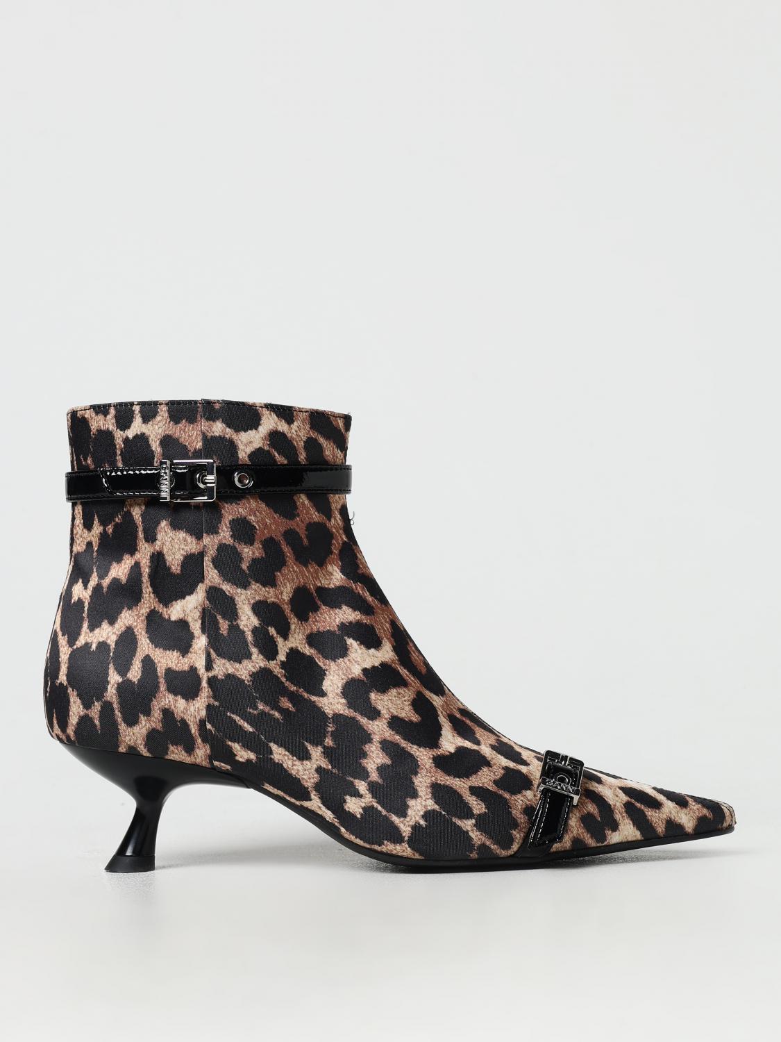 Ganni Flat Ankle Boots Woman Color Savannah In Savannah