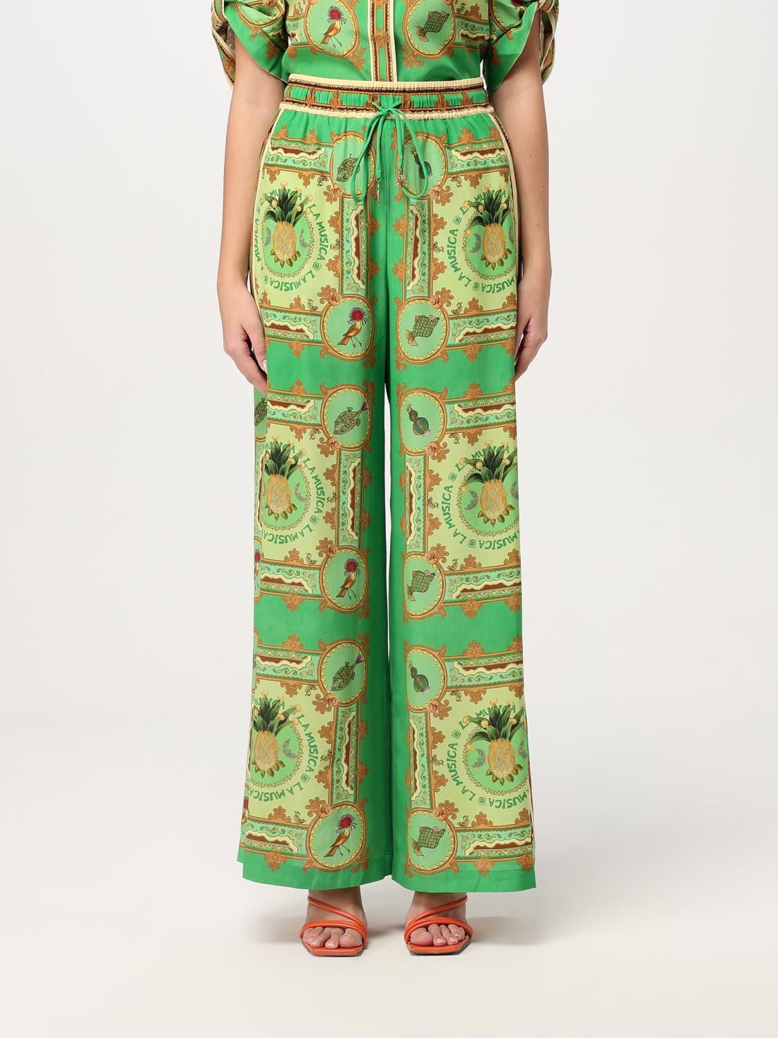 Shop Alemais Pants Woman Color Green In Grün
