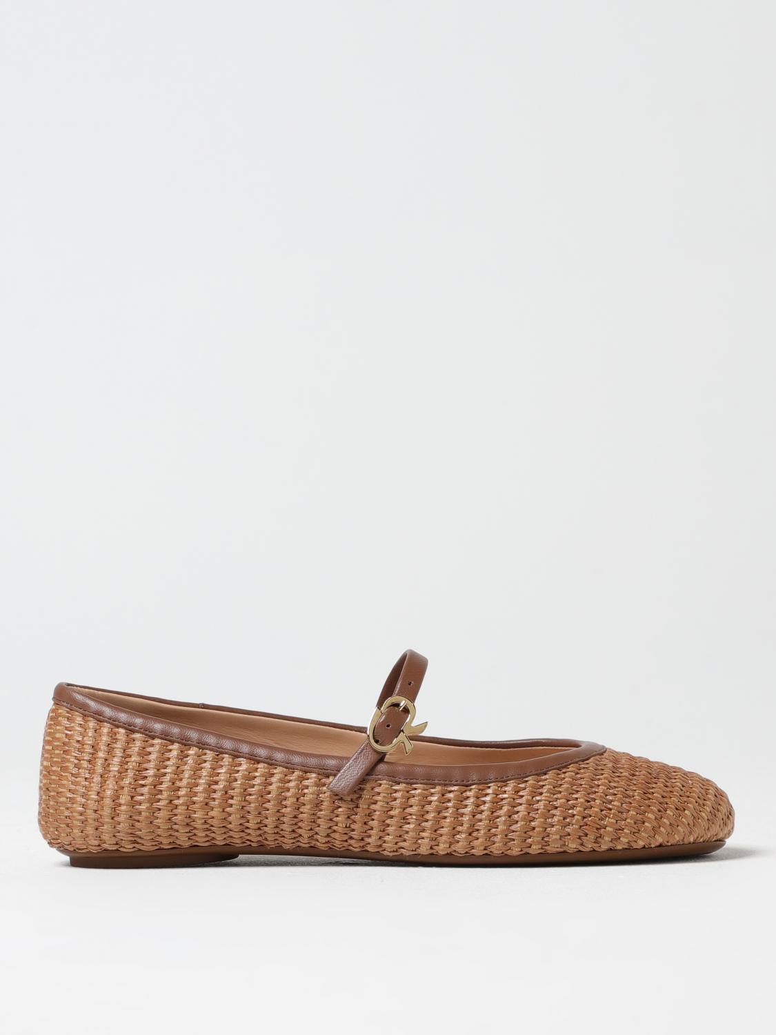 Shop Gianvito Rossi Ballet Flats Woman Color Brown