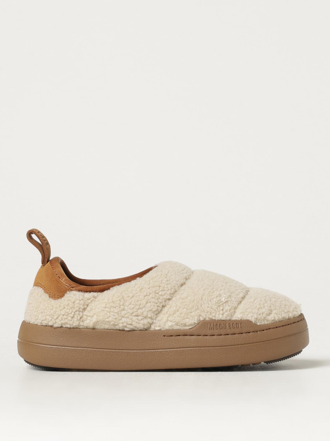 Moon Boot Sand Teddy Fabric Mb Park Puffer Slip On In Ecru