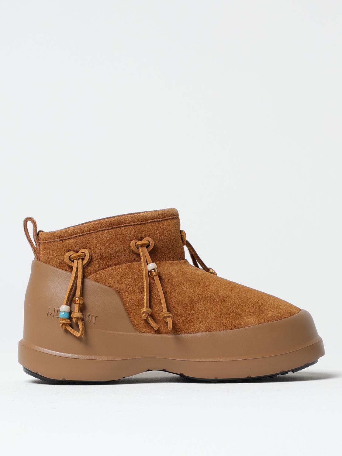 Moon Boot Luna Low Suede Beads Boots And Ankle Boots In Braun