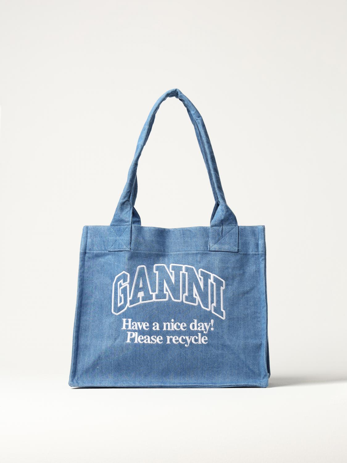 Ganni Handbag Woman Color Denim In Denim
