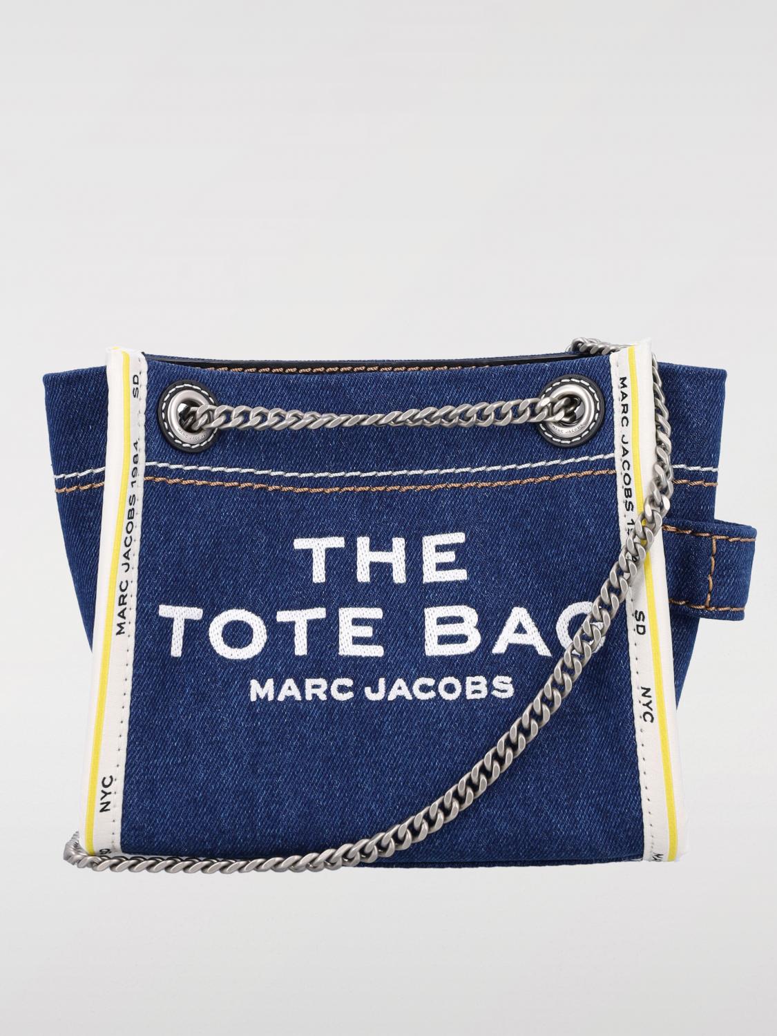 Marc Jacobs Sac Cabas The Denim Chain Micro Tote Bag In Denim