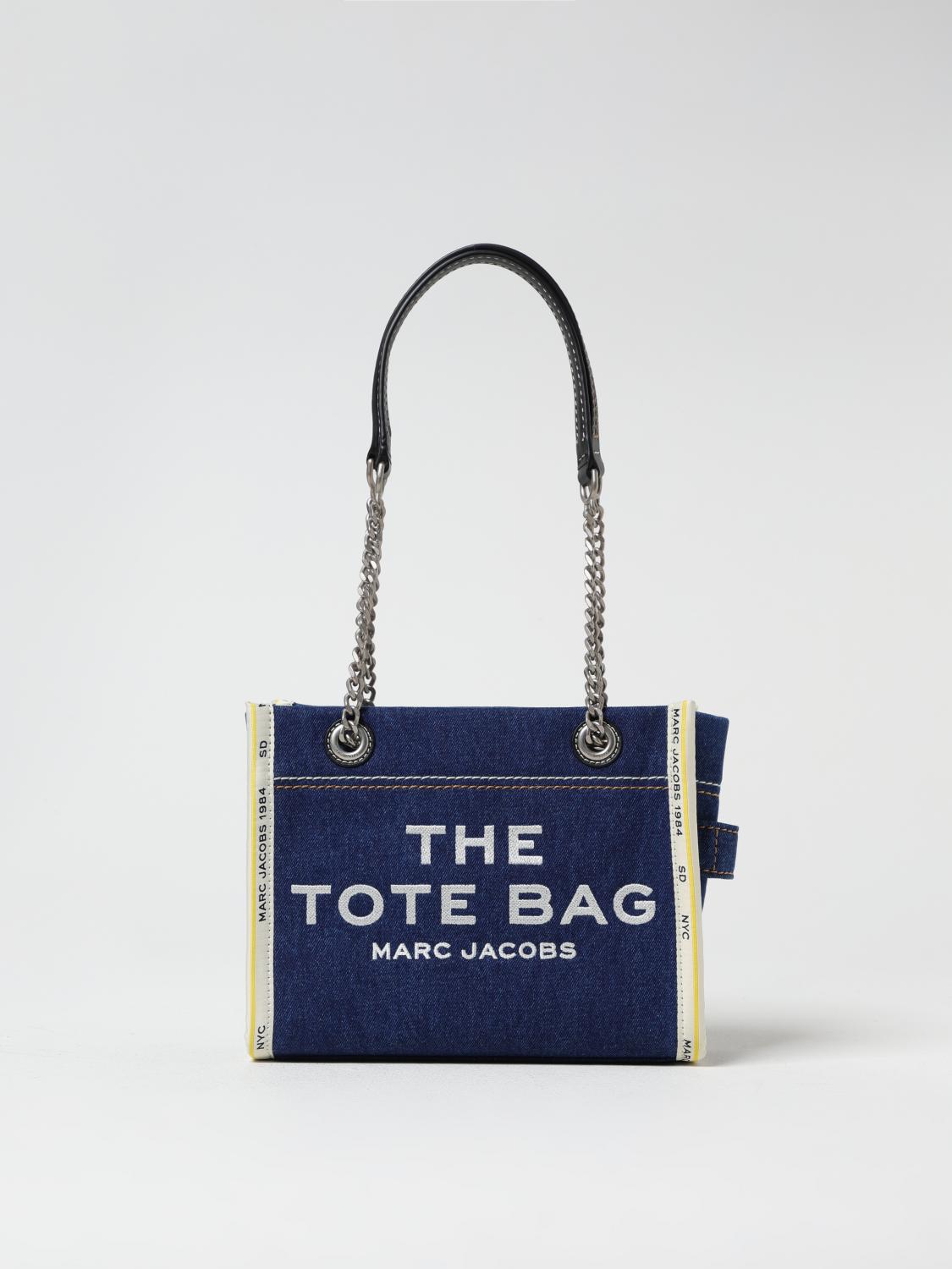 Marc Jacobs Sac Cabas The Denim Chain Micro Tote Bag In Denim