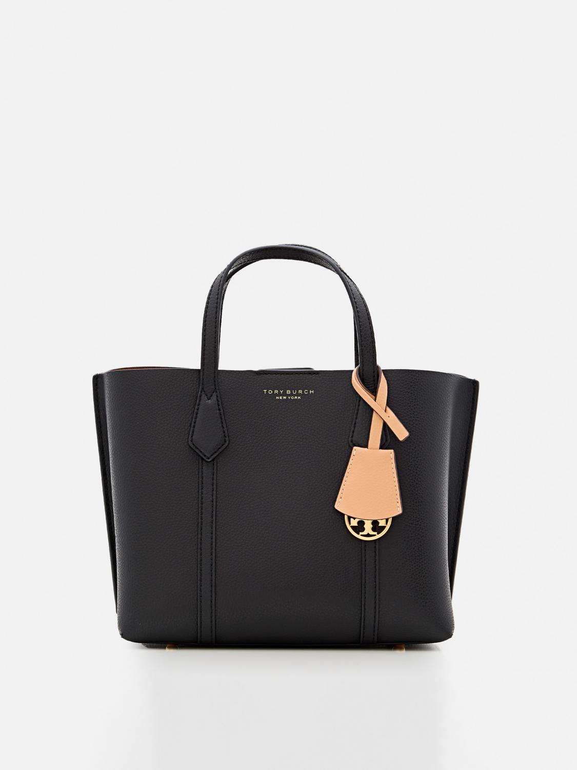 Tory Burch Perry Small Leather Tote Bag In Black