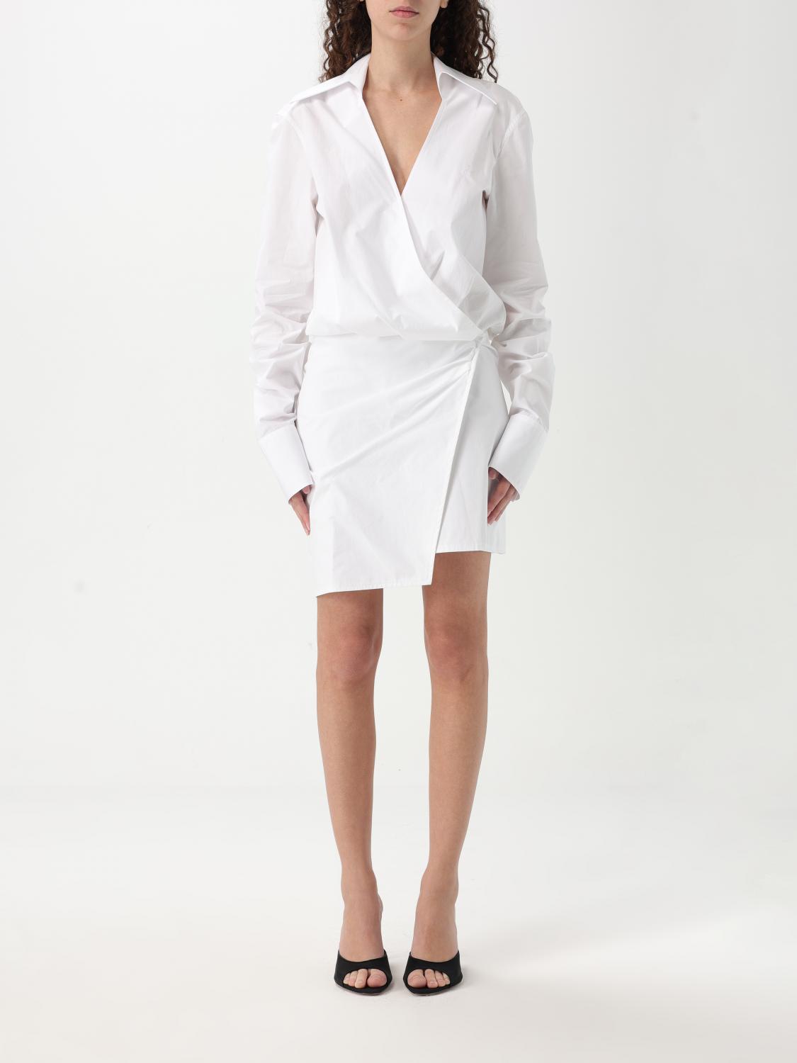 Attico Women's Striped Mini Shirt Dress In White