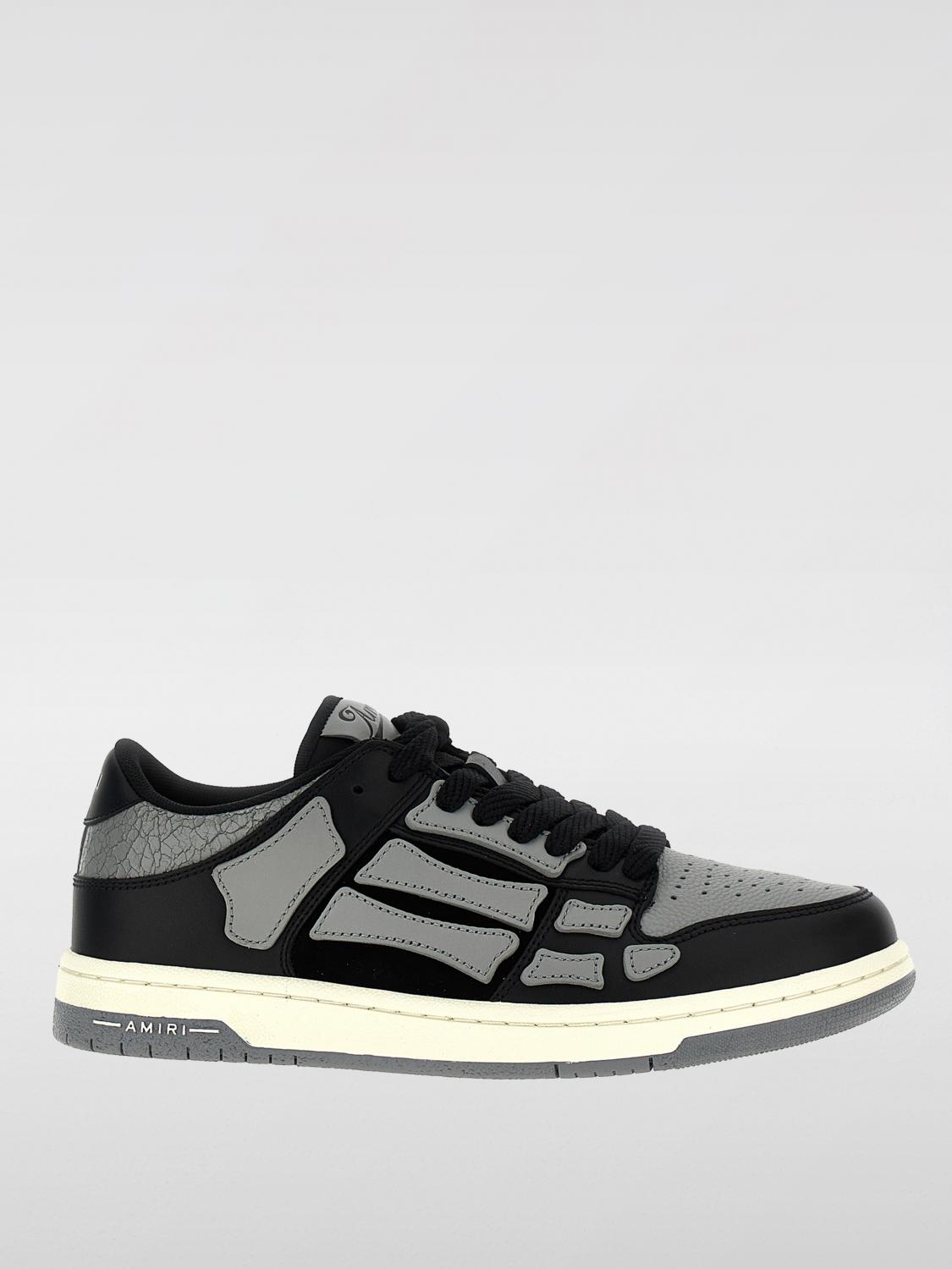 Amiri Leather Upper Low Top Sneakers In Black
