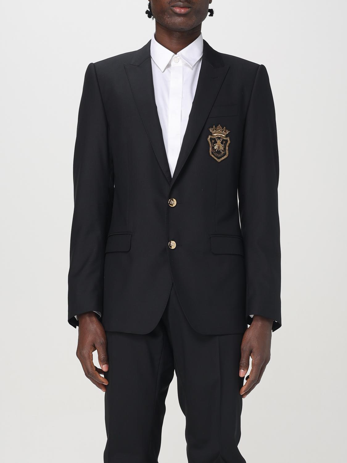 Dolce & Gabbana Appliqué Blazer - Men's - Eco Virgin Wool/silk/viscose In Black