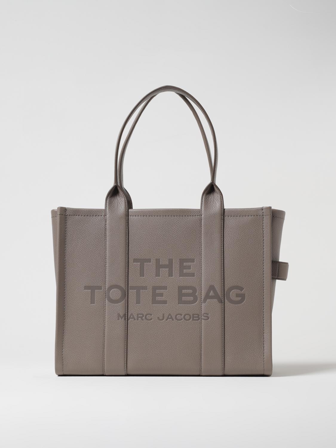 Marc Jacobs Structured Small Tote With Adjustable Strap And Embossed Logo In Gray