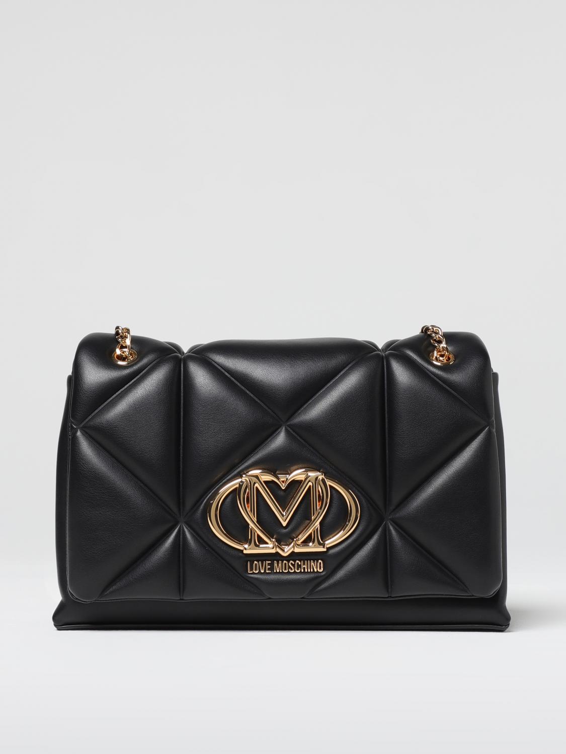 Love Moschino Logo-plaque Shoulder Bag In Black