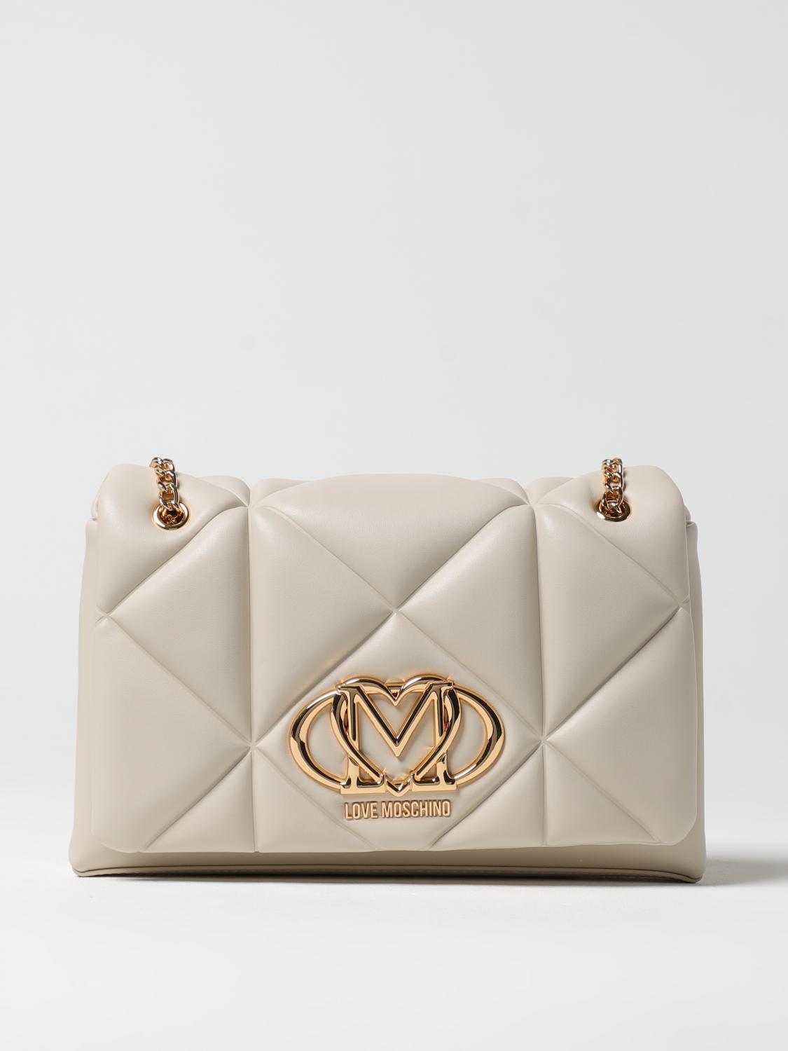 Love Moschino Shoulder Chain Bag In Ivory