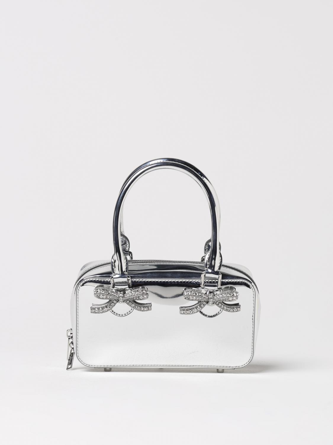 Shop Self-portrait Handbag Woman Color Silver