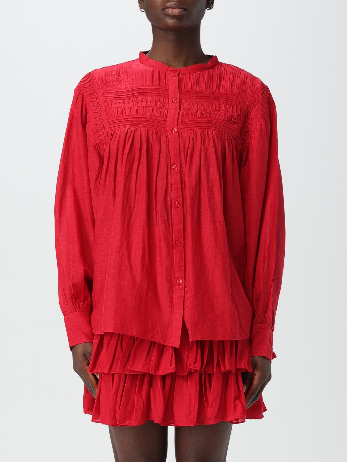 Isabel Marant Étoile Marant Etoile Women Plalia Biologic Cotton And Viscose Shirt In Red