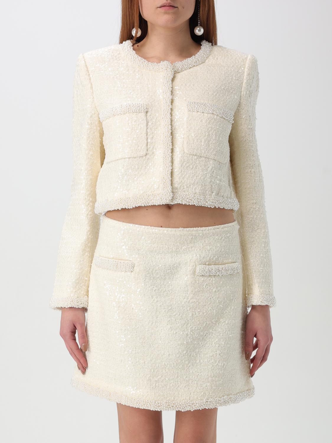 Shop Self-portrait Jacket Woman Color White