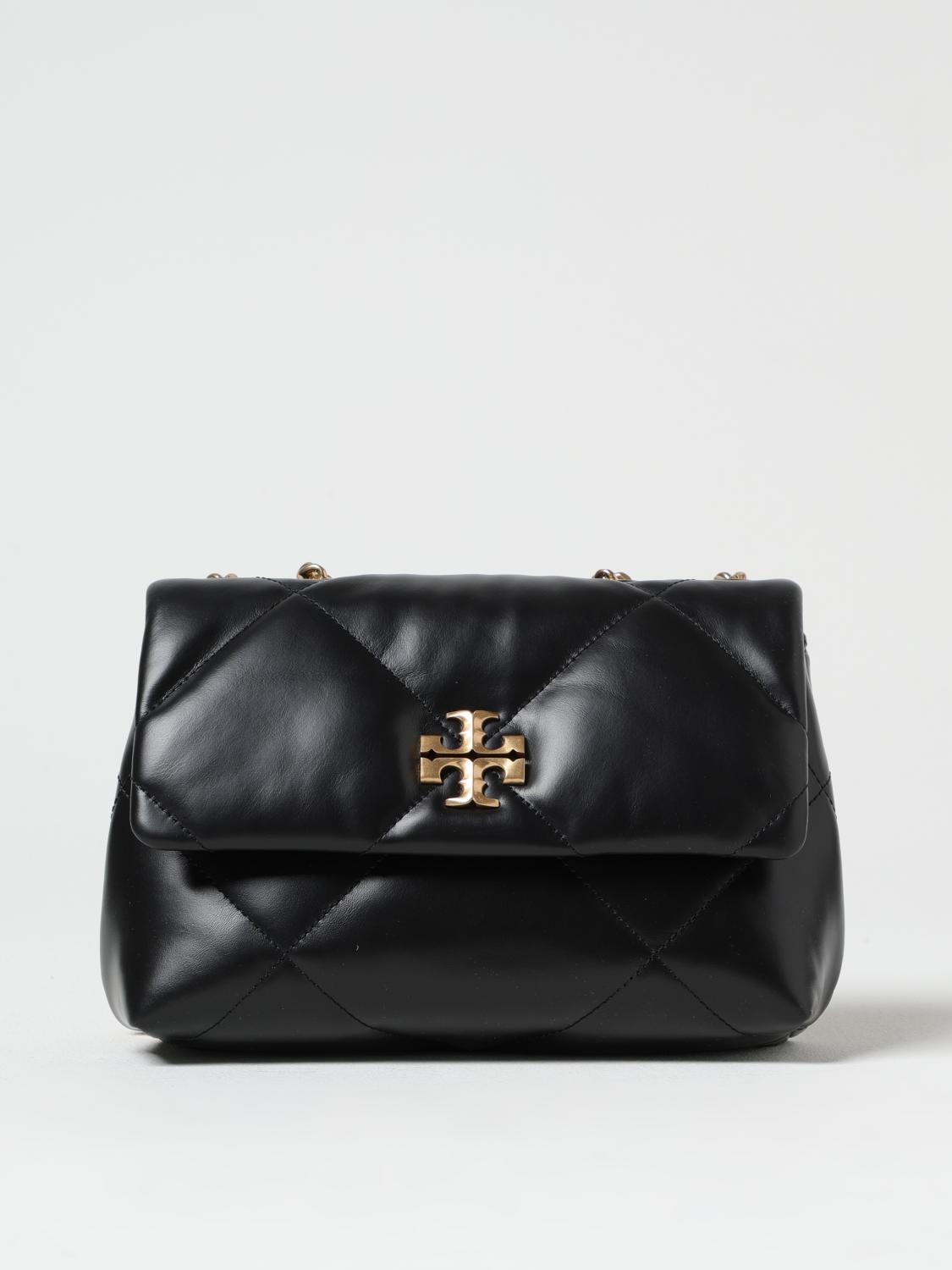 Tory Burch Kira Double Strap Black Leather Bag In Black