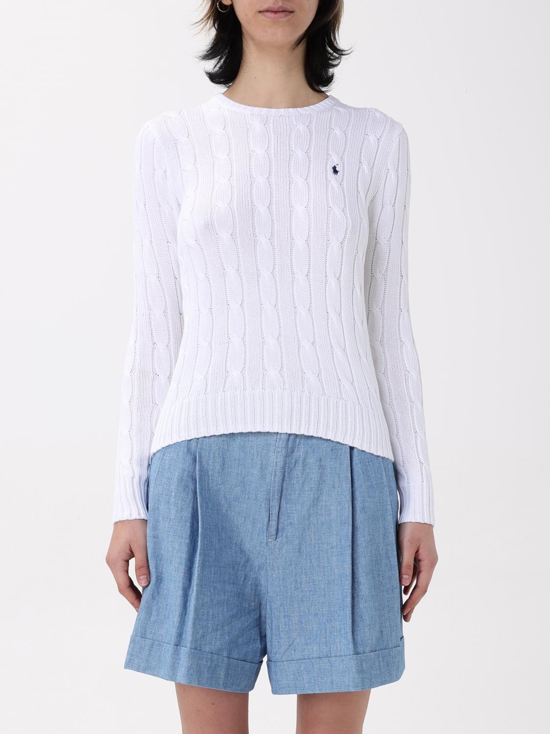 Polo Ralph Lauren Cotton Julianna Long Sleeve Pullover White In White