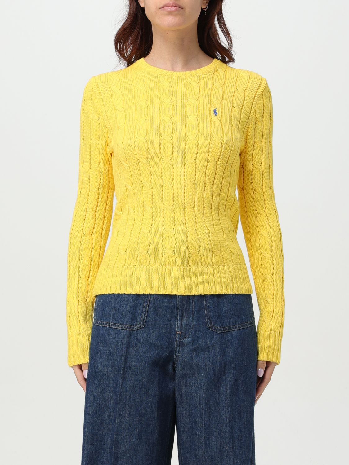 Shop Polo Ralph Lauren Sweater Woman Color Yellow In Gelb