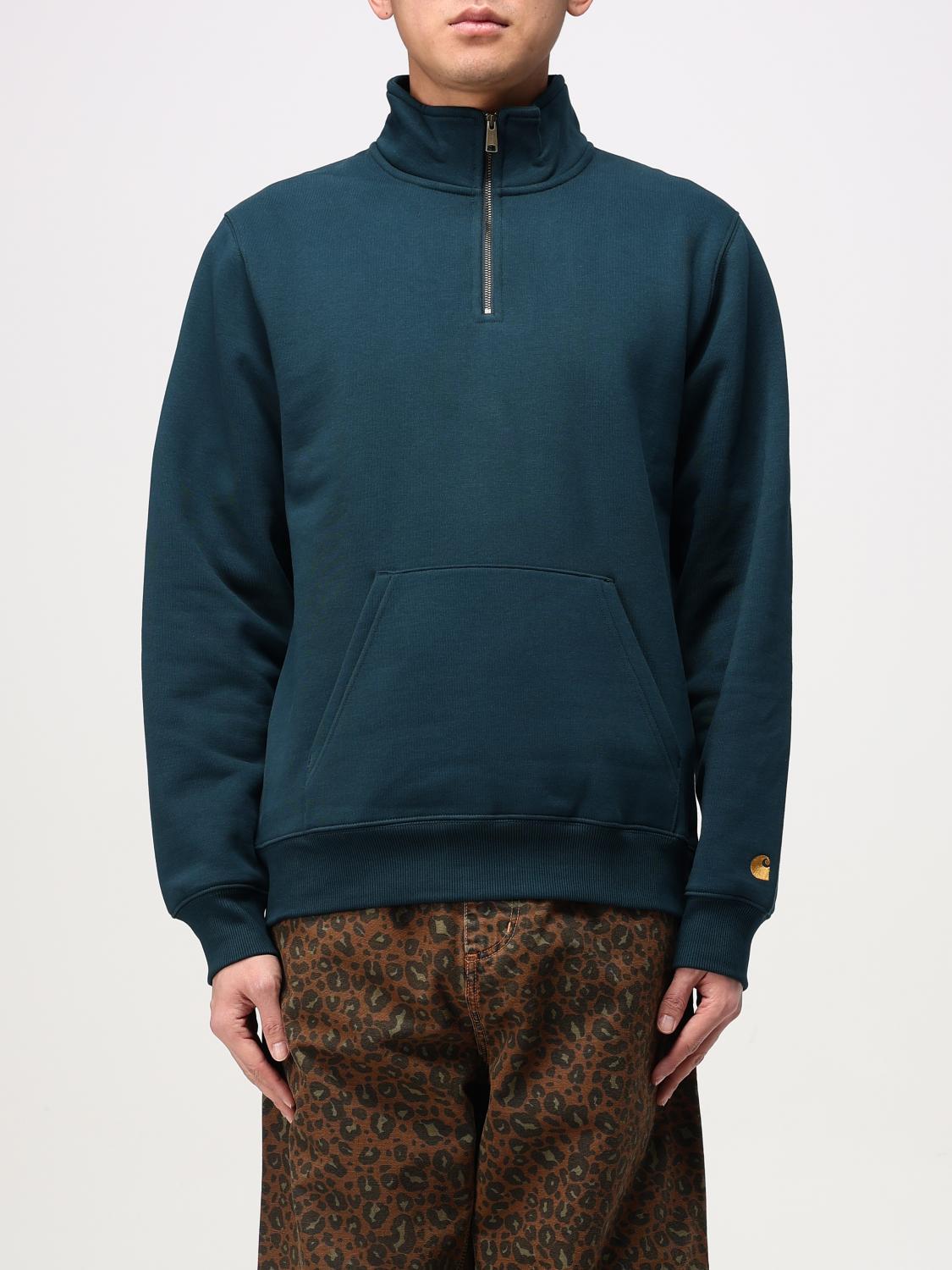 Carhartt Chase Cotton Blend Hoodie In Blue