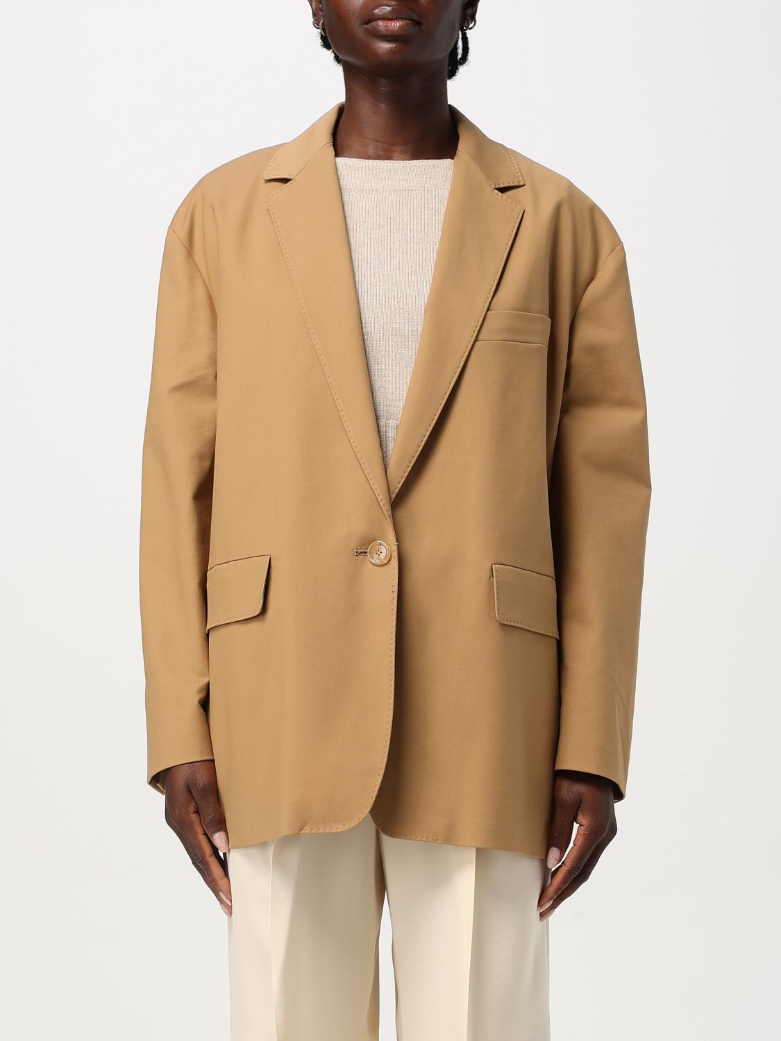 Max Mara Palchi Single-breasted Blazer In Beige