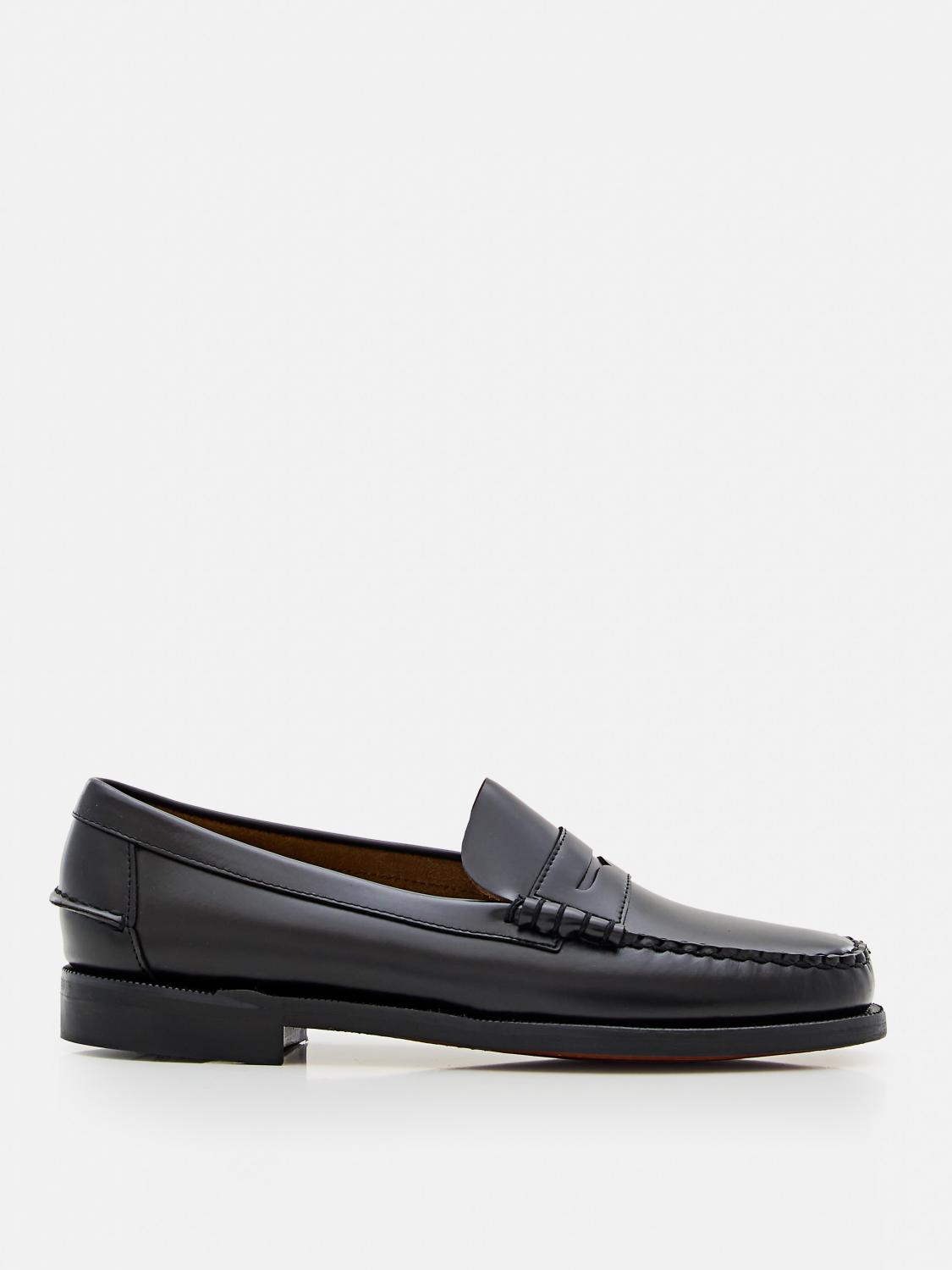 Sebago Round Toe Loafer With Penny Strap In Schwarz