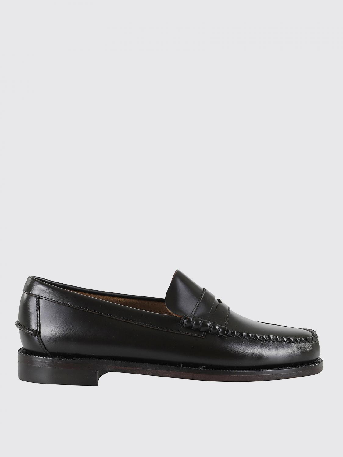 Sebago Man Loafers Burgundy Size 9 Soft Leather In Black