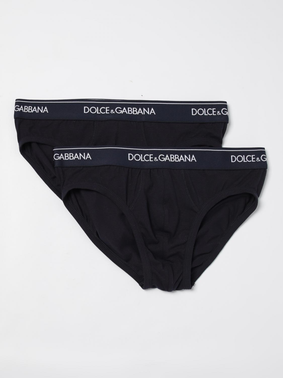 Dolce & Gabbana Pack Containing Two Brando Briefs Of The Same Color In Navy